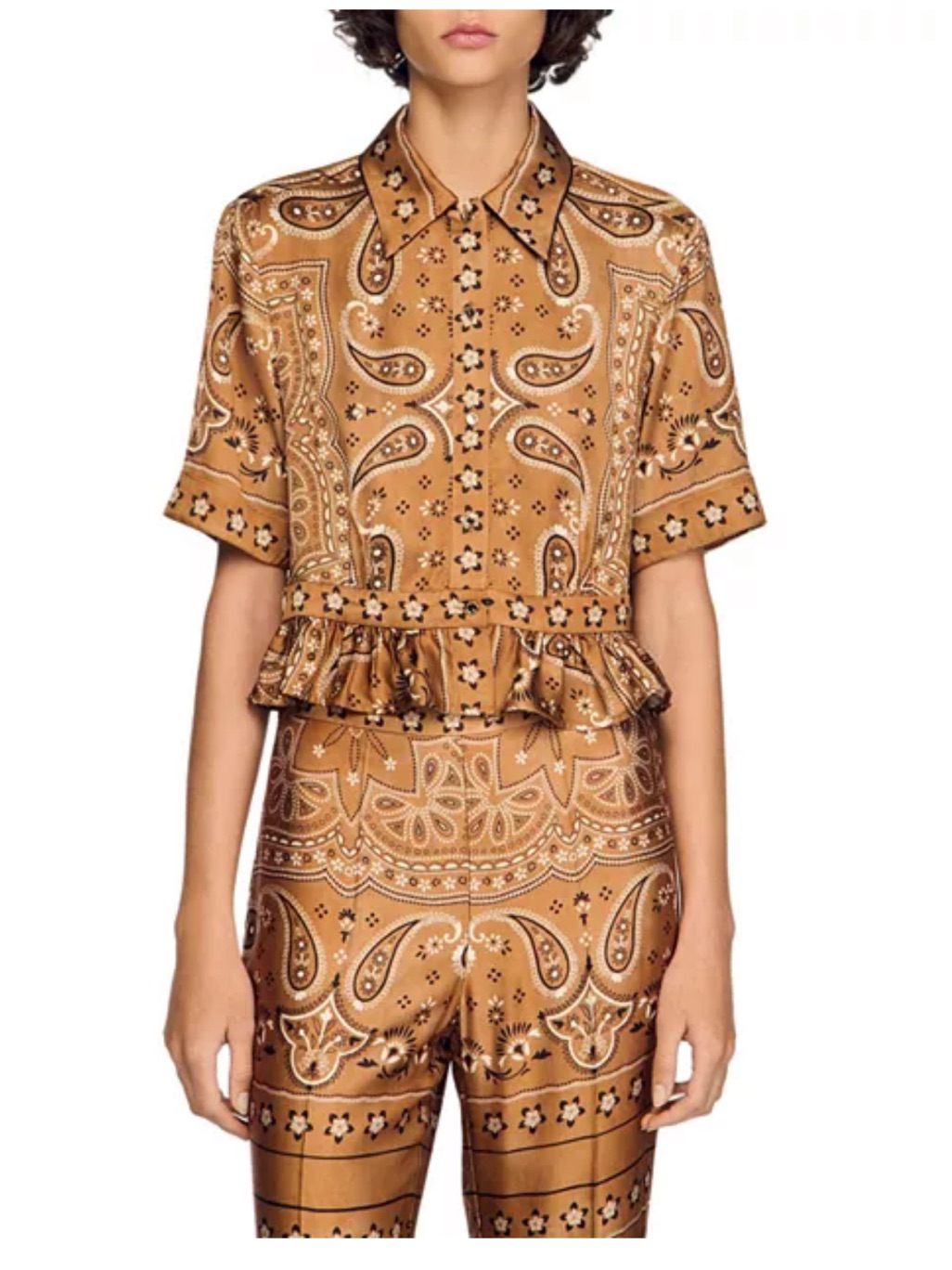 Vanessi Bandana Print Cropped Shirt